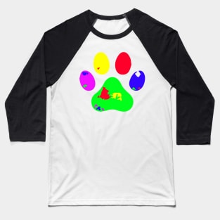 Colourfull paw Baseball T-Shirt